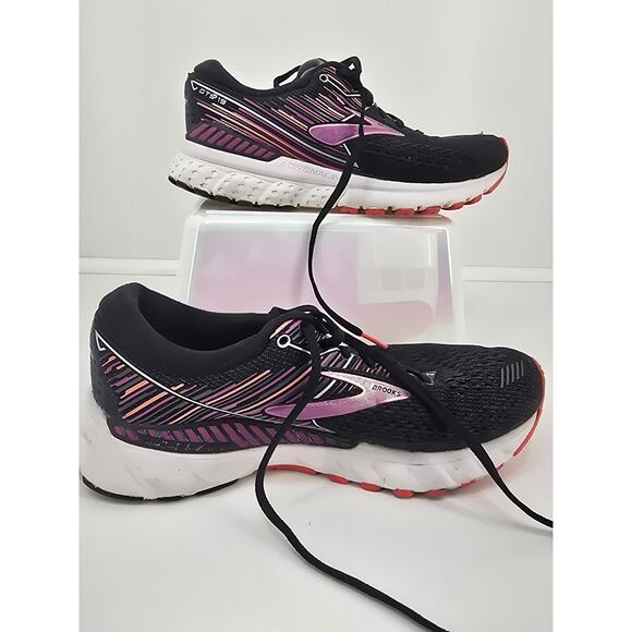 Brooks Adrenaline GTS 19 Women’s Running Shoes Black Pink US 8 B - Picture 2 of 8